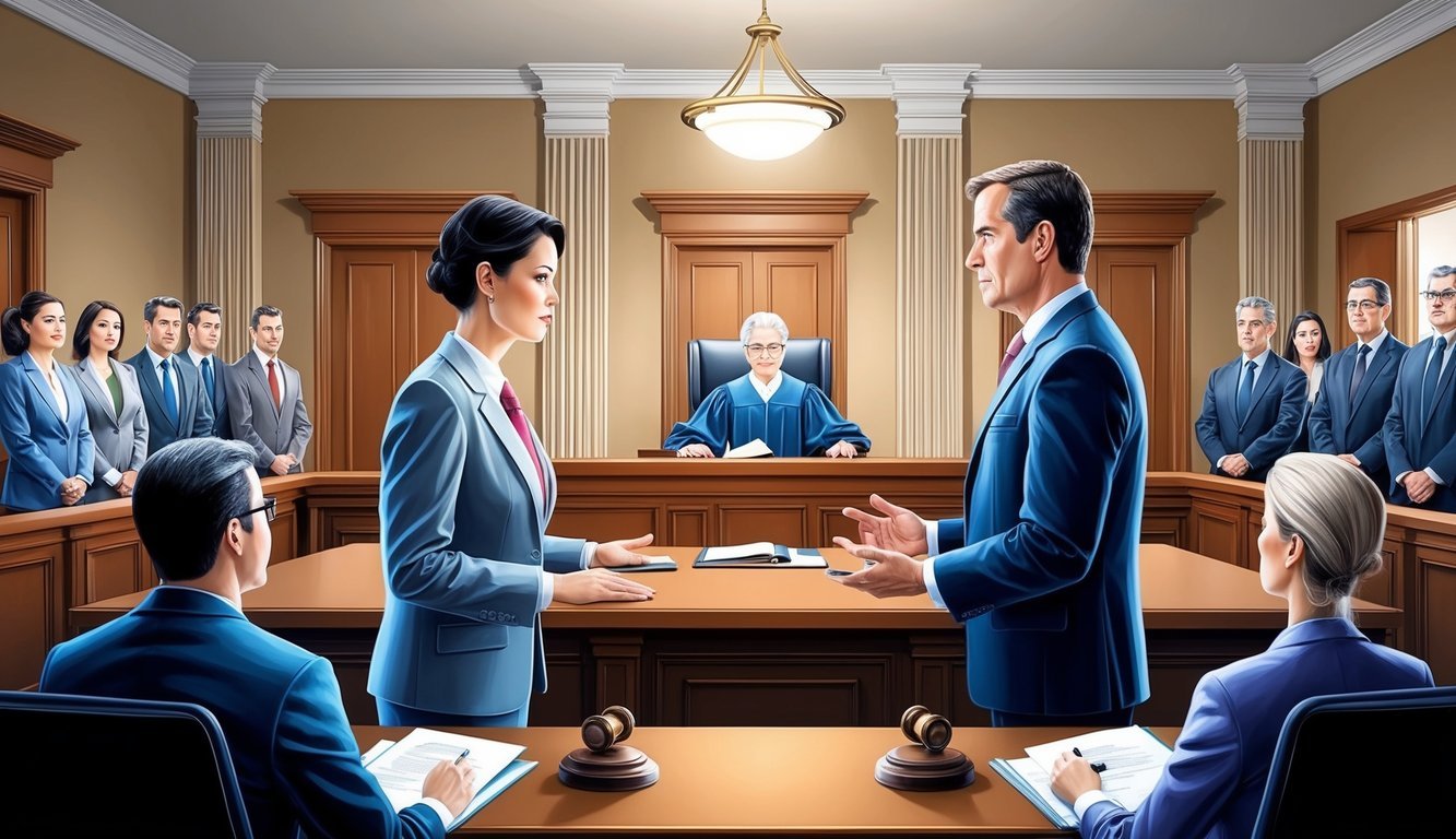 A landlord and tenant face off in a courtroom, with a judge presiding over the dispute.</p><p>The room is filled with legal professionals and onlookers