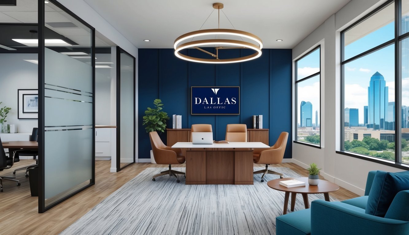 A clean and modern law office in Dallas, with a professional and welcoming atmosphere