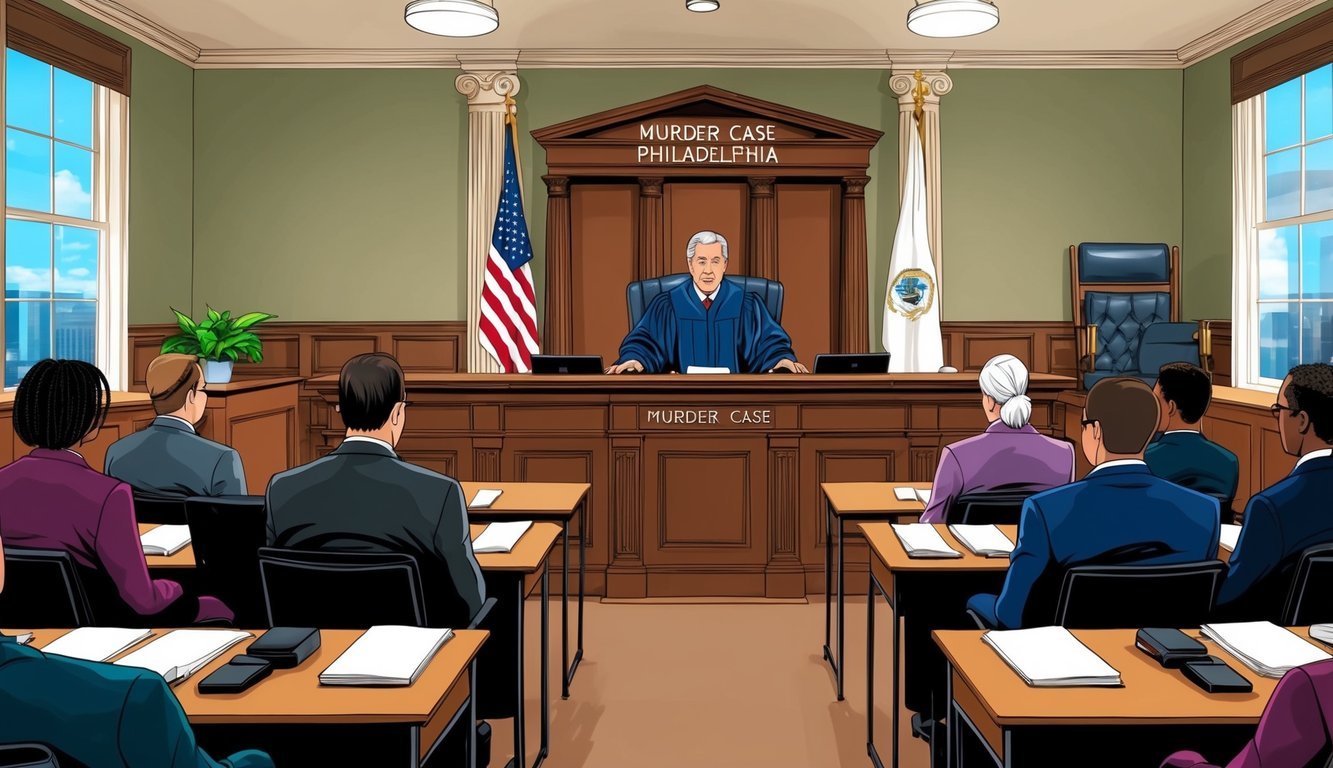 A courtroom with a judge presiding over a murder case in Philadelphia.</p><p>Attorneys from Greenblatt, Pierce, Funt, and Flores LLC present their case