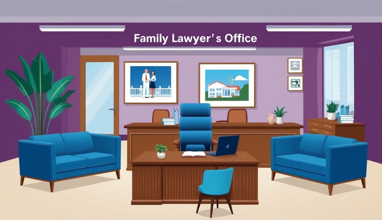 A family lawyer's office in Los Angeles, with a professional and welcoming atmosphere